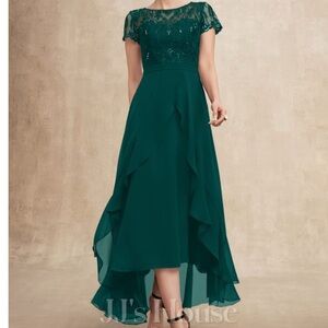JJs House Teal High Low Dress
